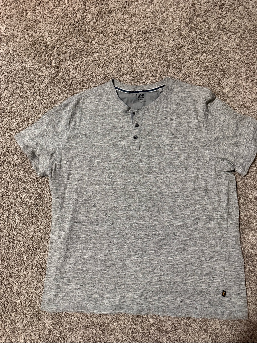 Lee Men's Heather Gray Short Sleeve Henley